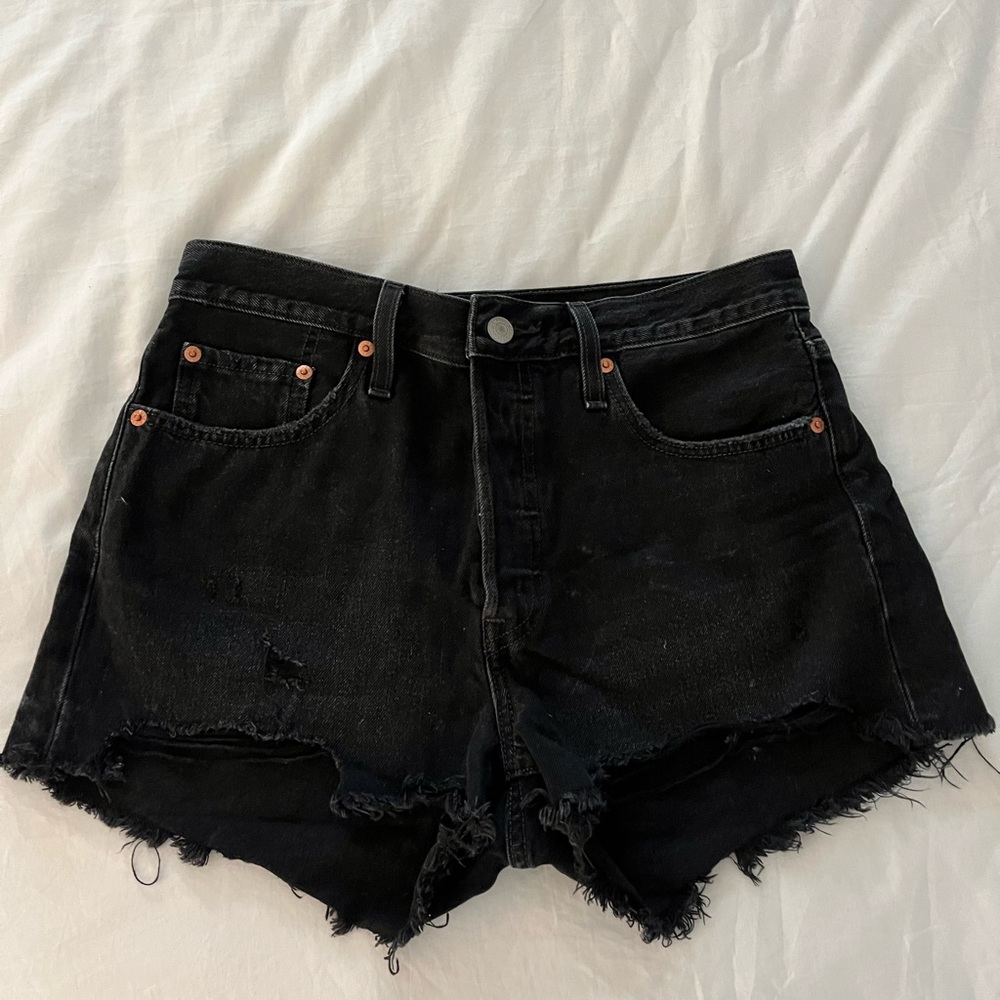 black Levi jean shorts, size 27
